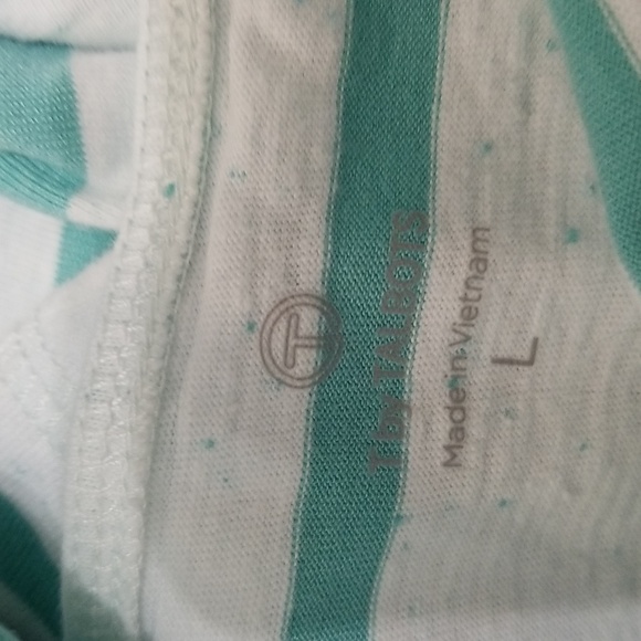 (L) T by Talbots Striped Keyhole Cut Out Beach Casual Loungewear Leisure Modern - Picture 2 of 6